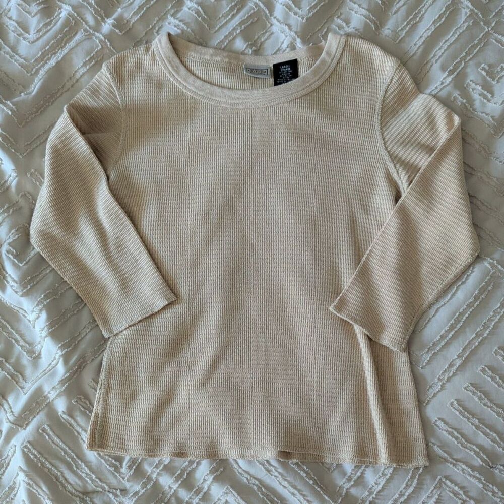 The Original Arizona Jean Co. Kid Large Waffle Knit Thermal Shirt Cream Gorpcore